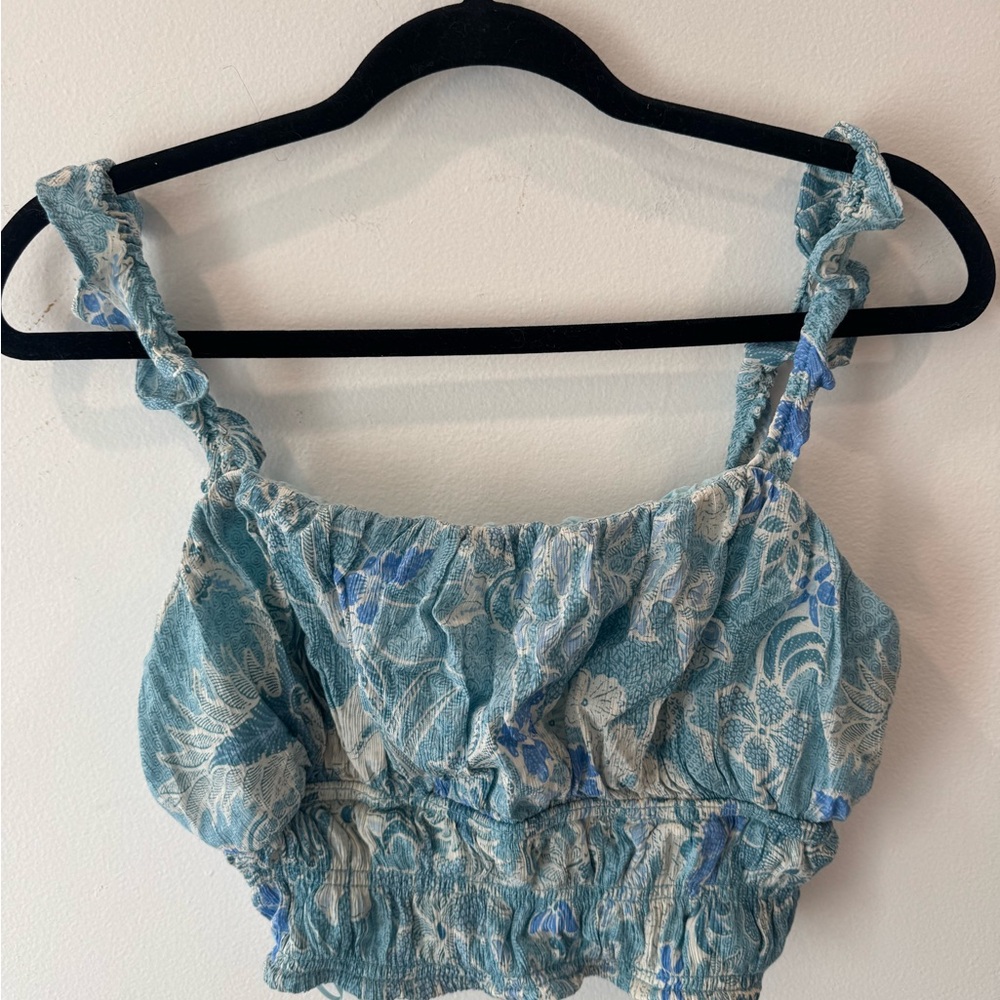 Abercrombie & Fitch Floral Blue Women's Top